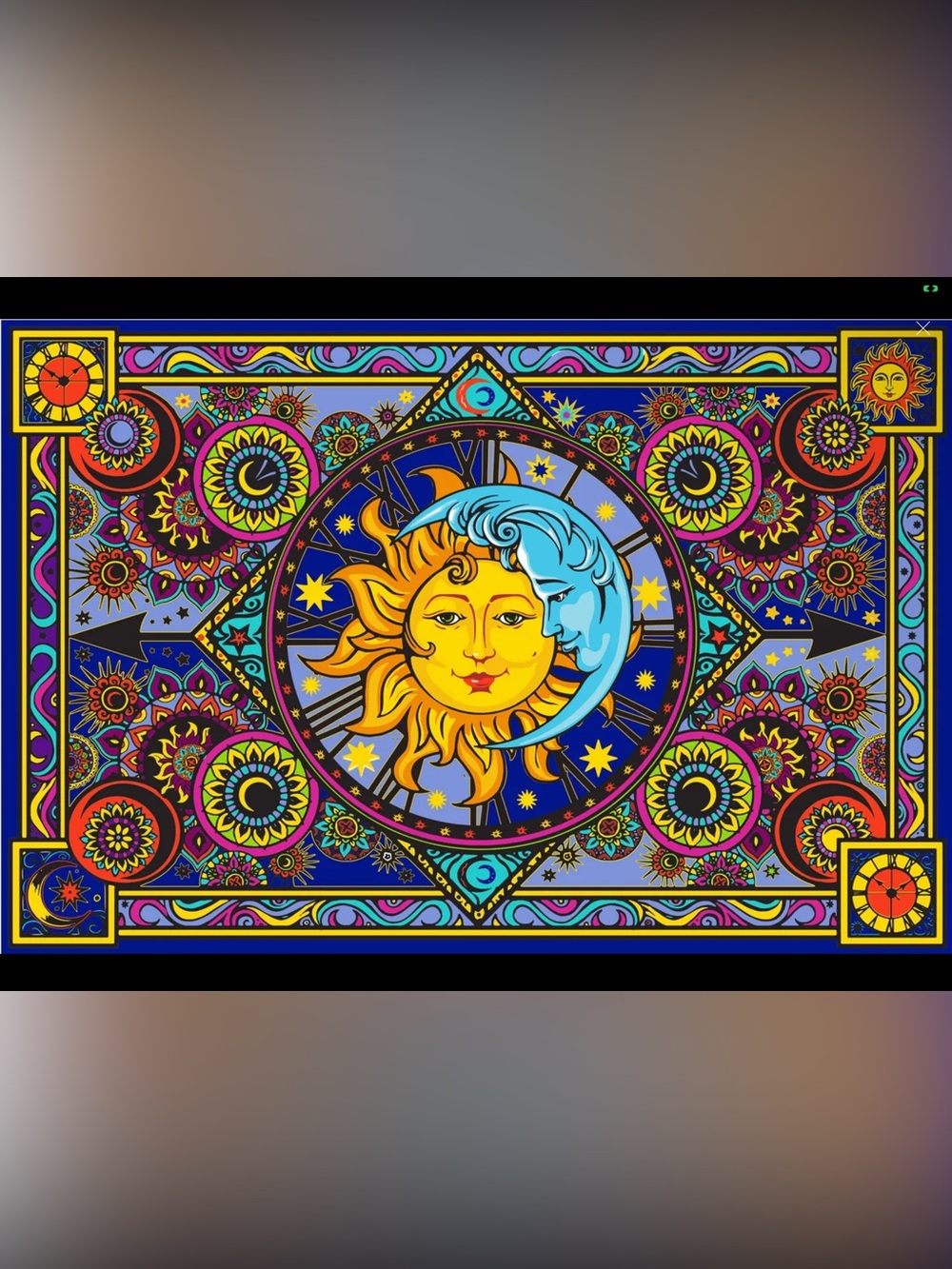 Sun Moon tapestry 60 x 90”